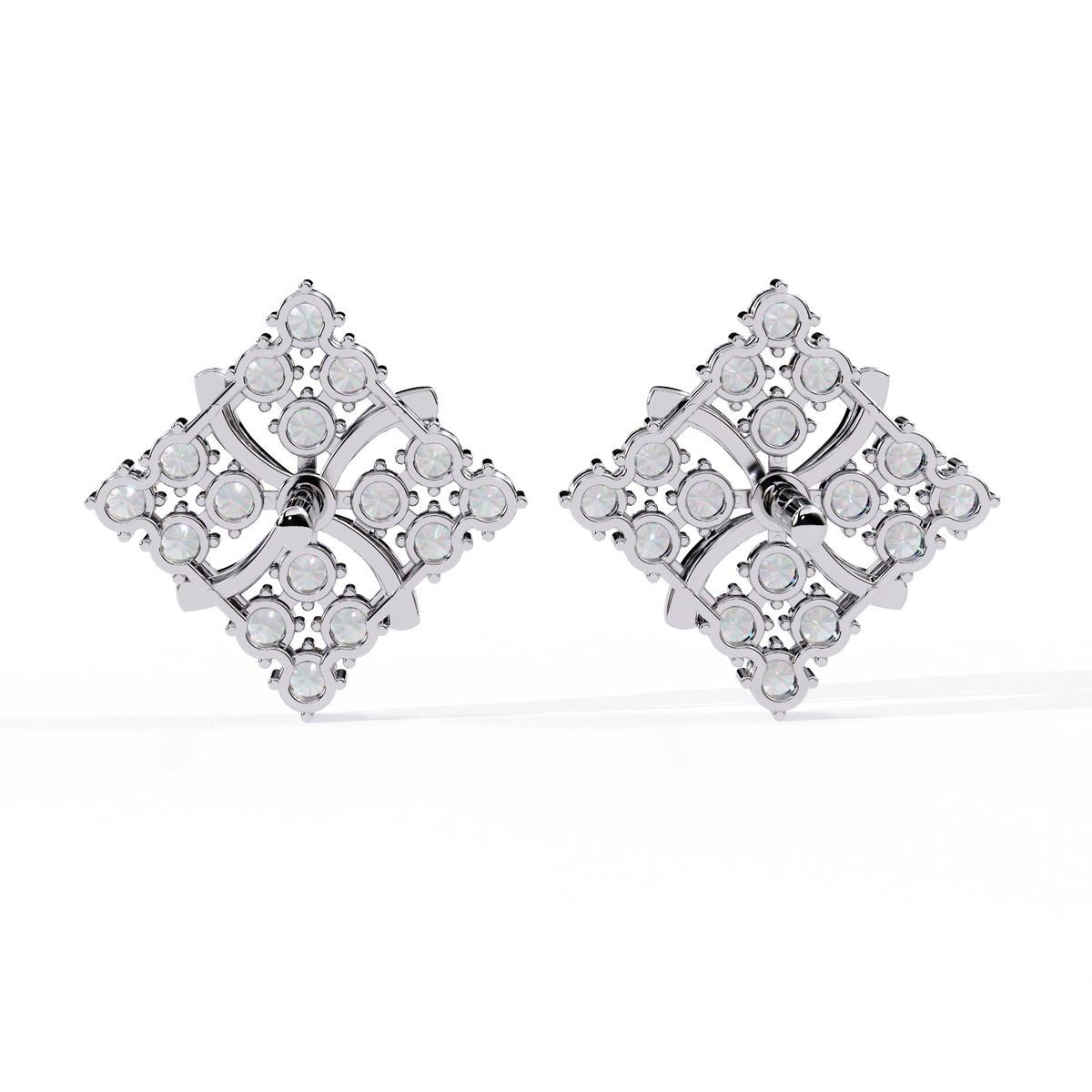 Geometric Diamond Stud Earrings