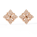 Geometric Diamond Stud Earrings