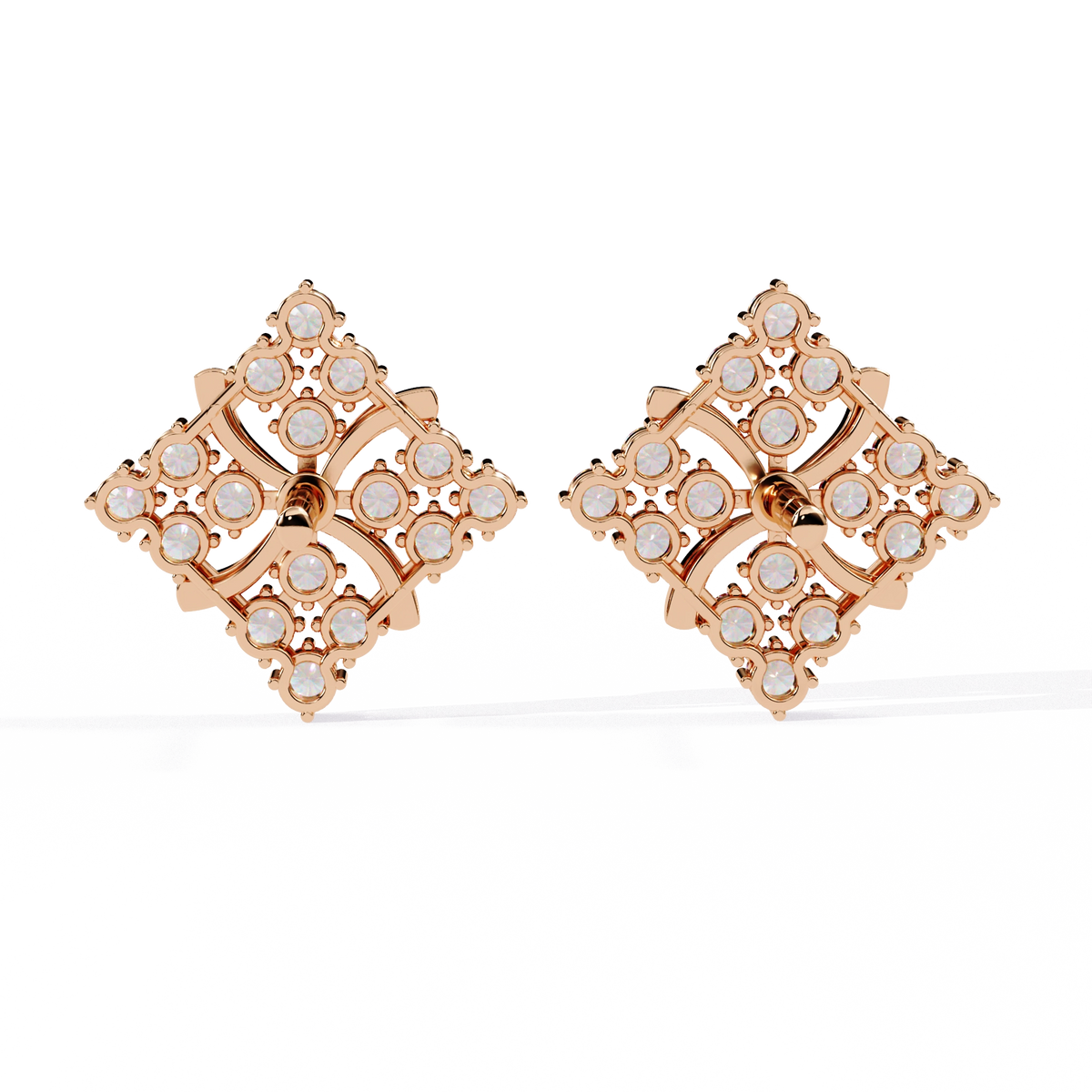 Geometric Diamond Stud Earrings
