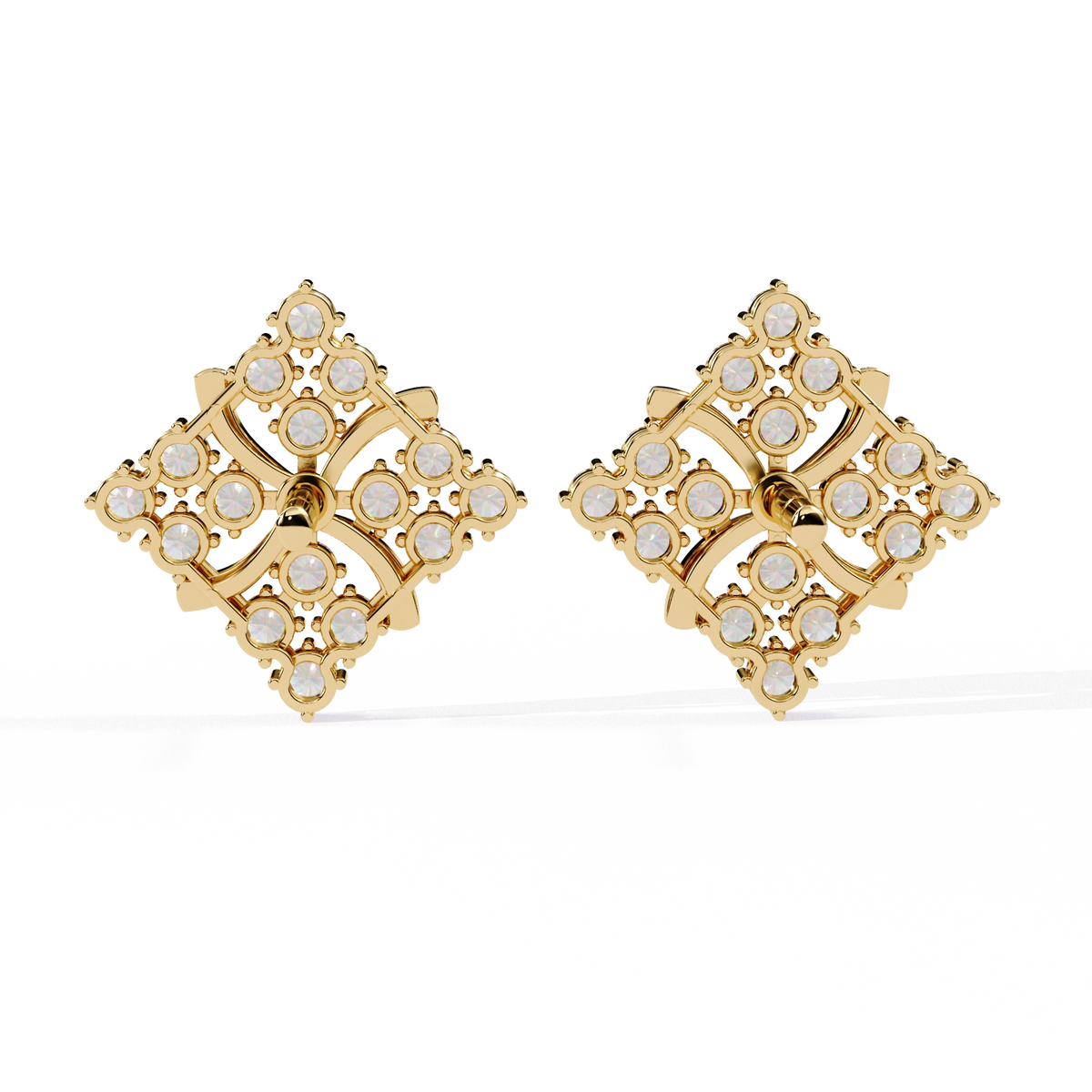 Geometric Diamond Stud Earrings