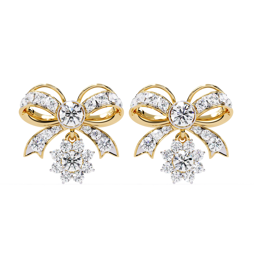 Bow Diamond Drop Earrings