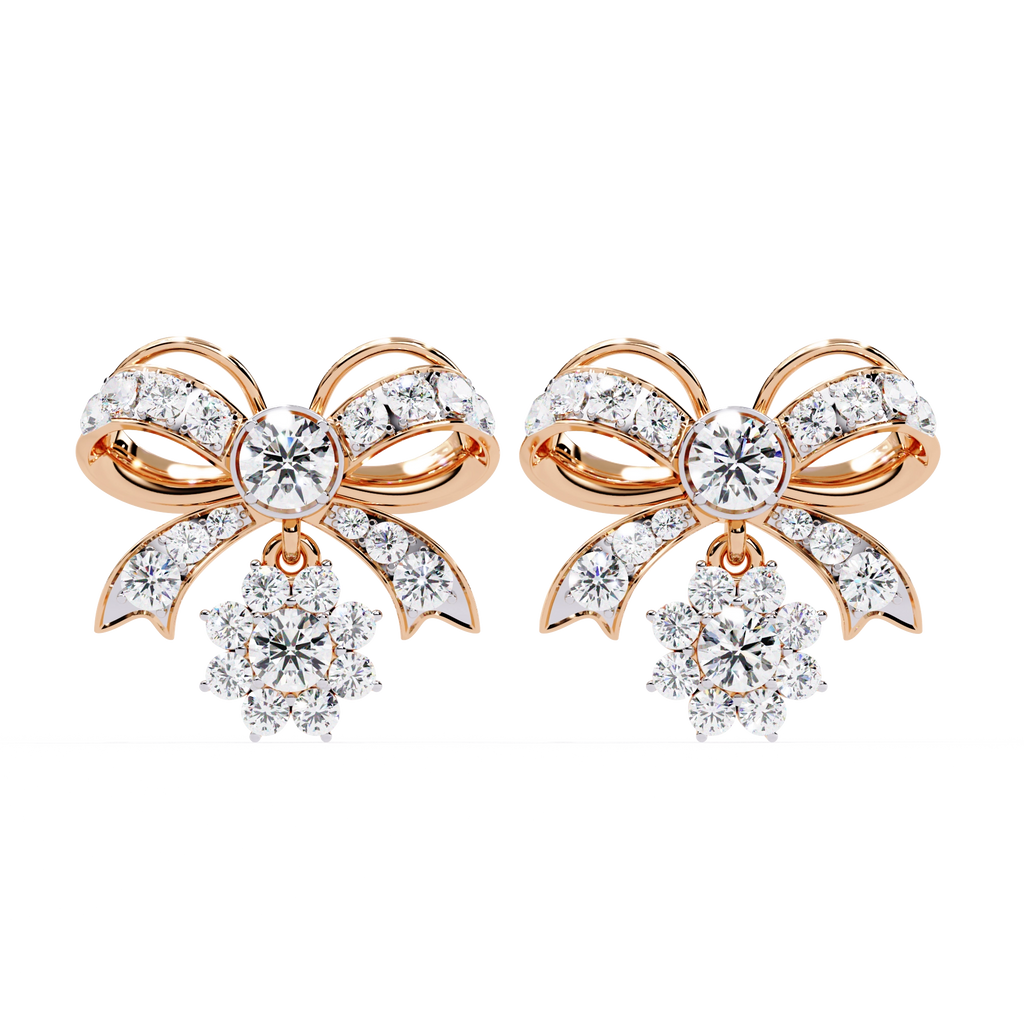 Bow Diamond Drop Earrings