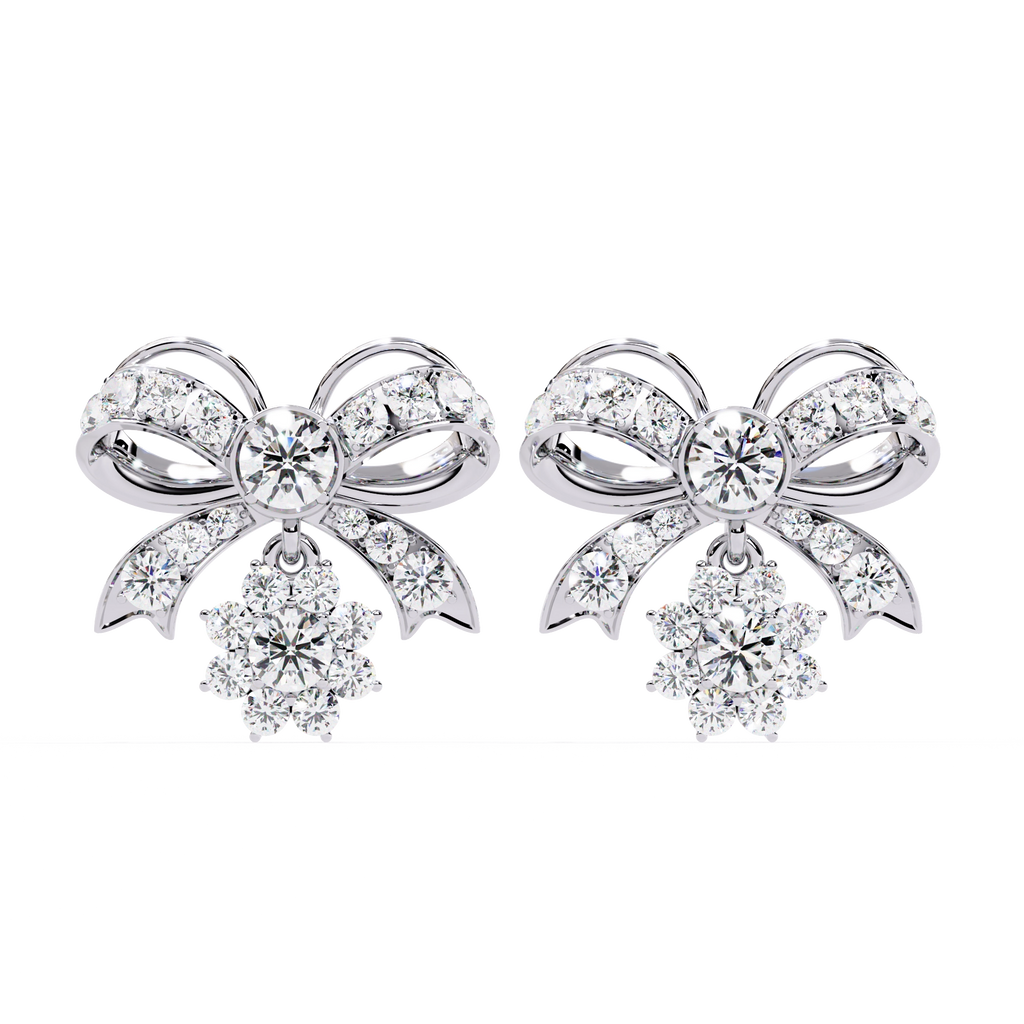 Bow Diamond Drop Earrings