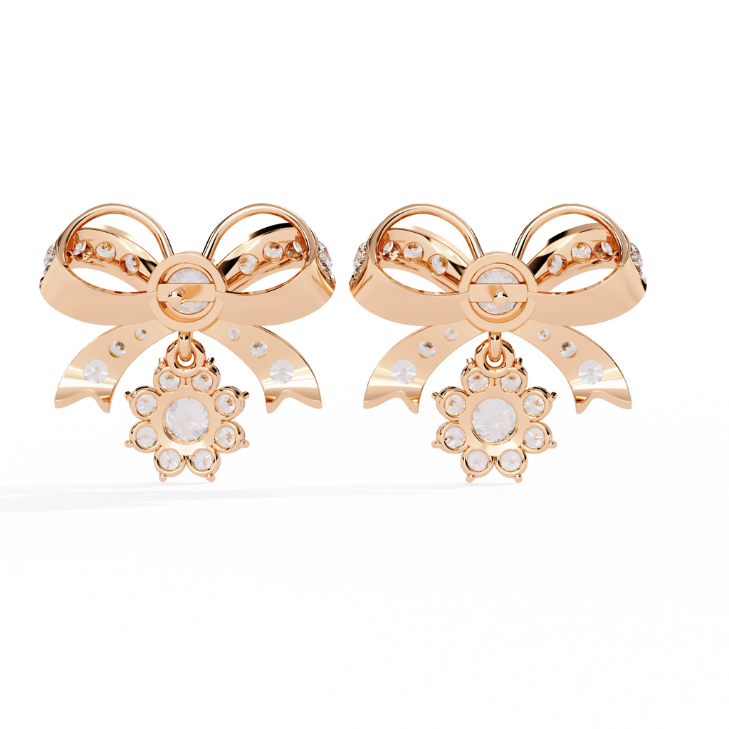 Bow Diamond Drop Earrings