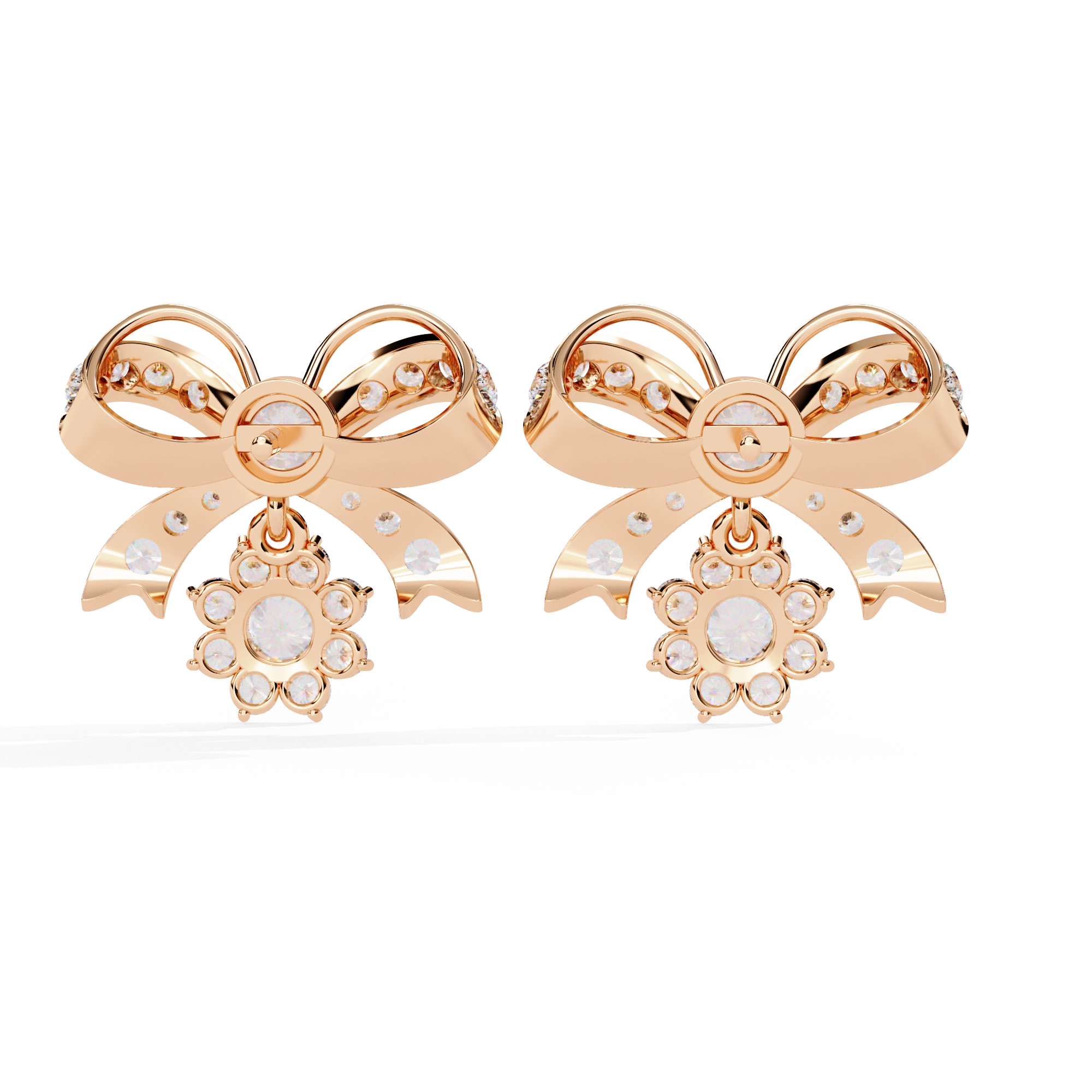 Bow Diamond Drop Earrings