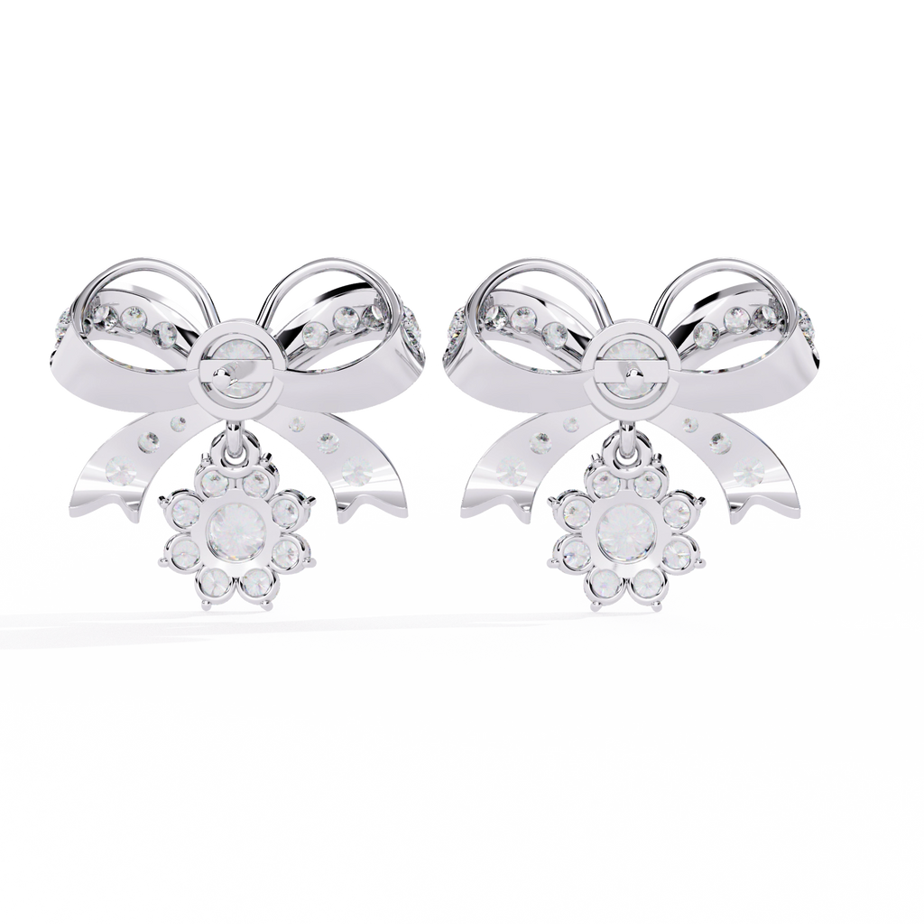 Bow Diamond Drop Earrings