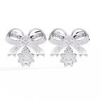 Bow Diamond Drop Earrings