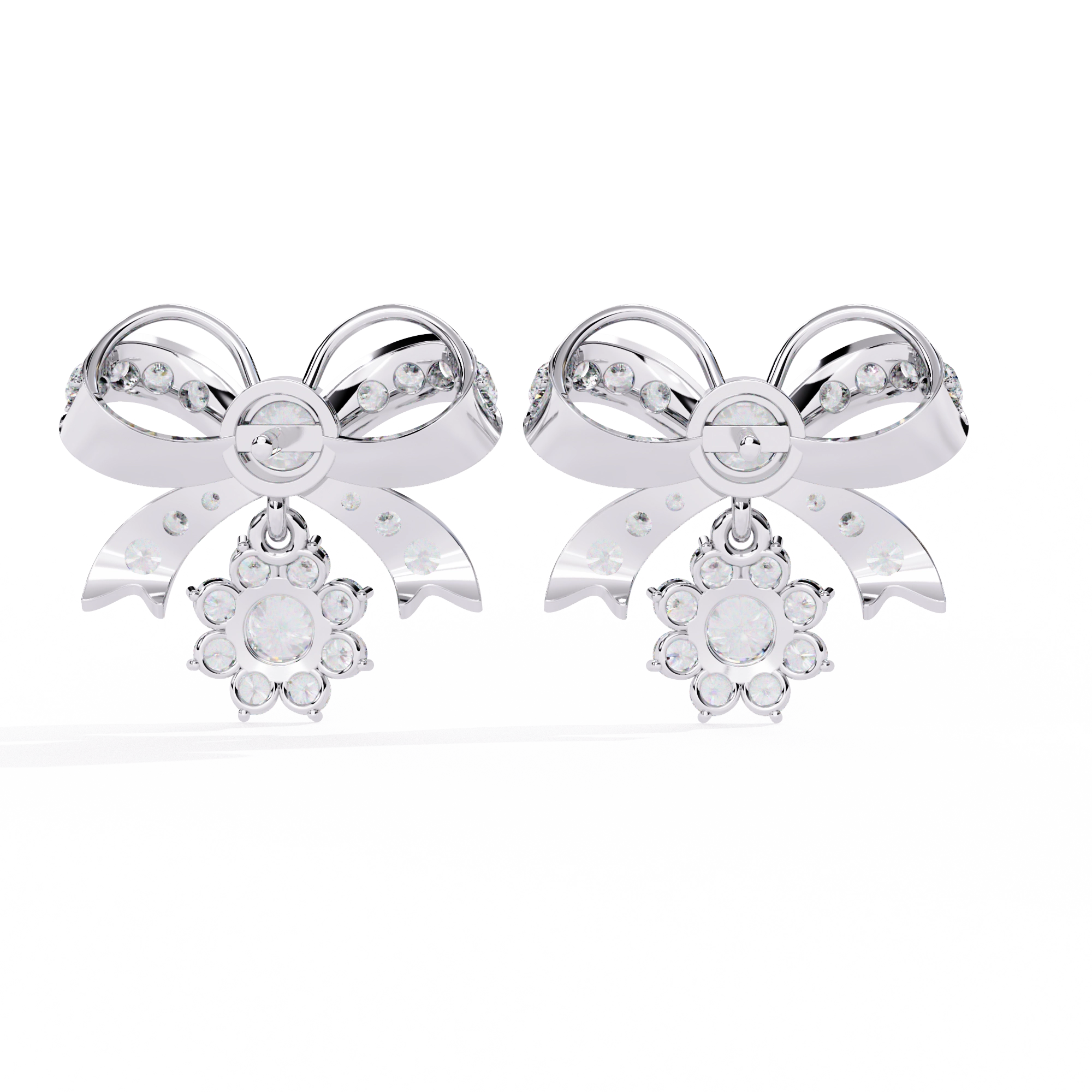 Bow Diamond Drop Earrings