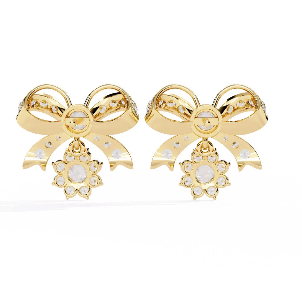 Bow Diamond Drop Earrings