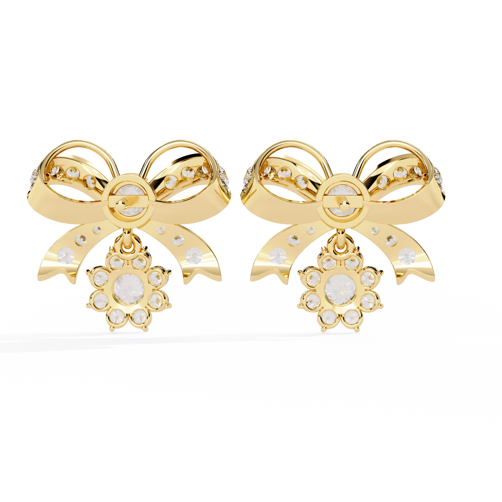 Bow Diamond Drop Earrings