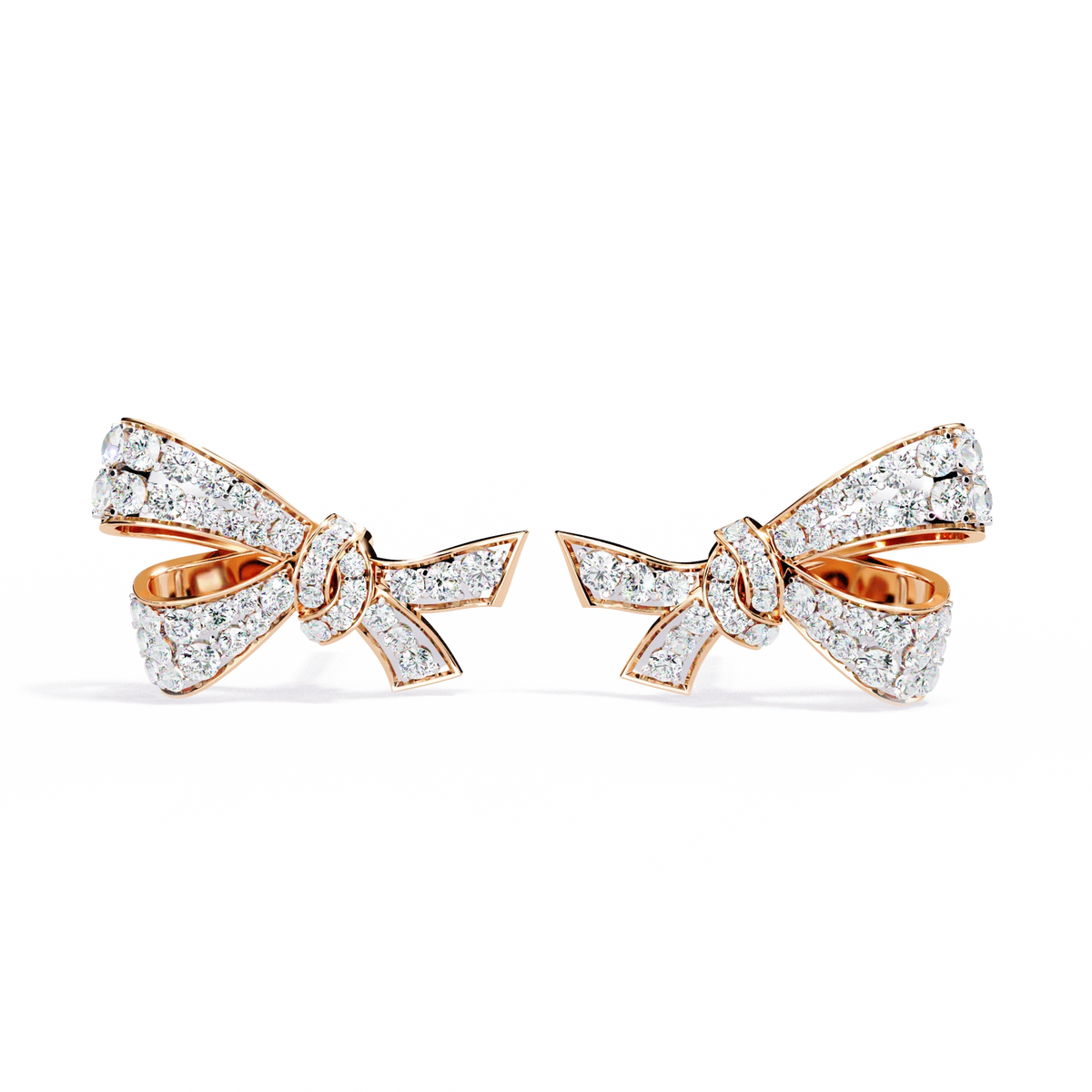 Diamond Bow Stud Earrings