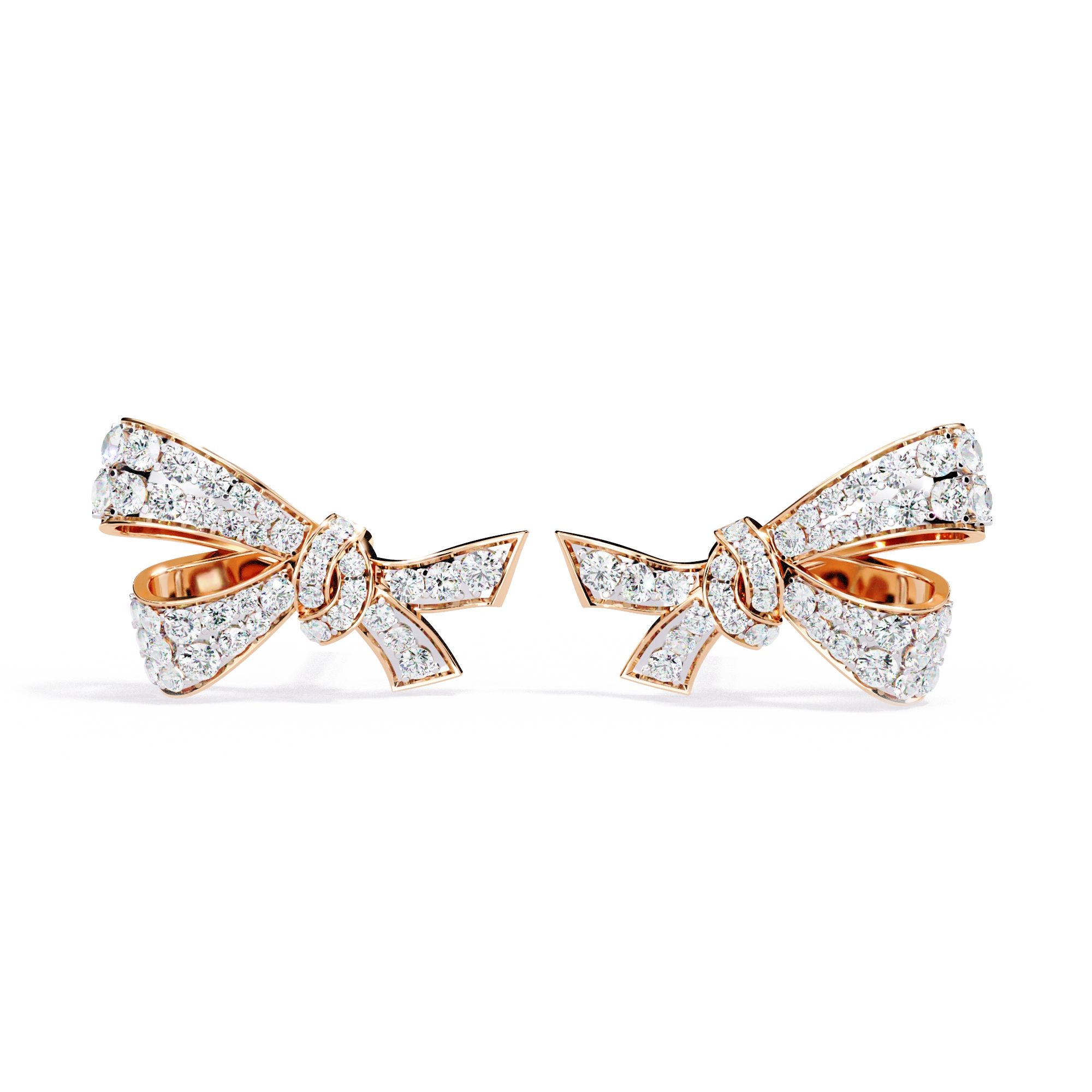 Diamond Bow Stud Earrings