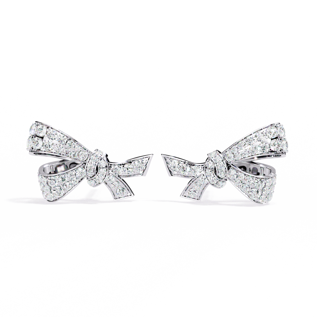 Diamond Bow Stud Earrings