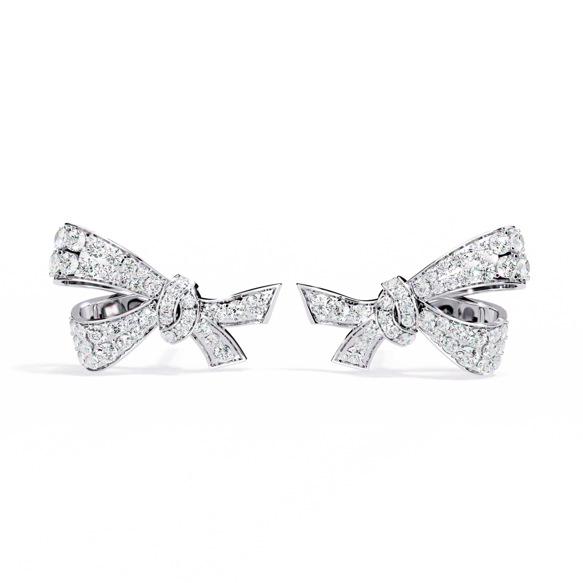 Diamond Bow Stud Earrings