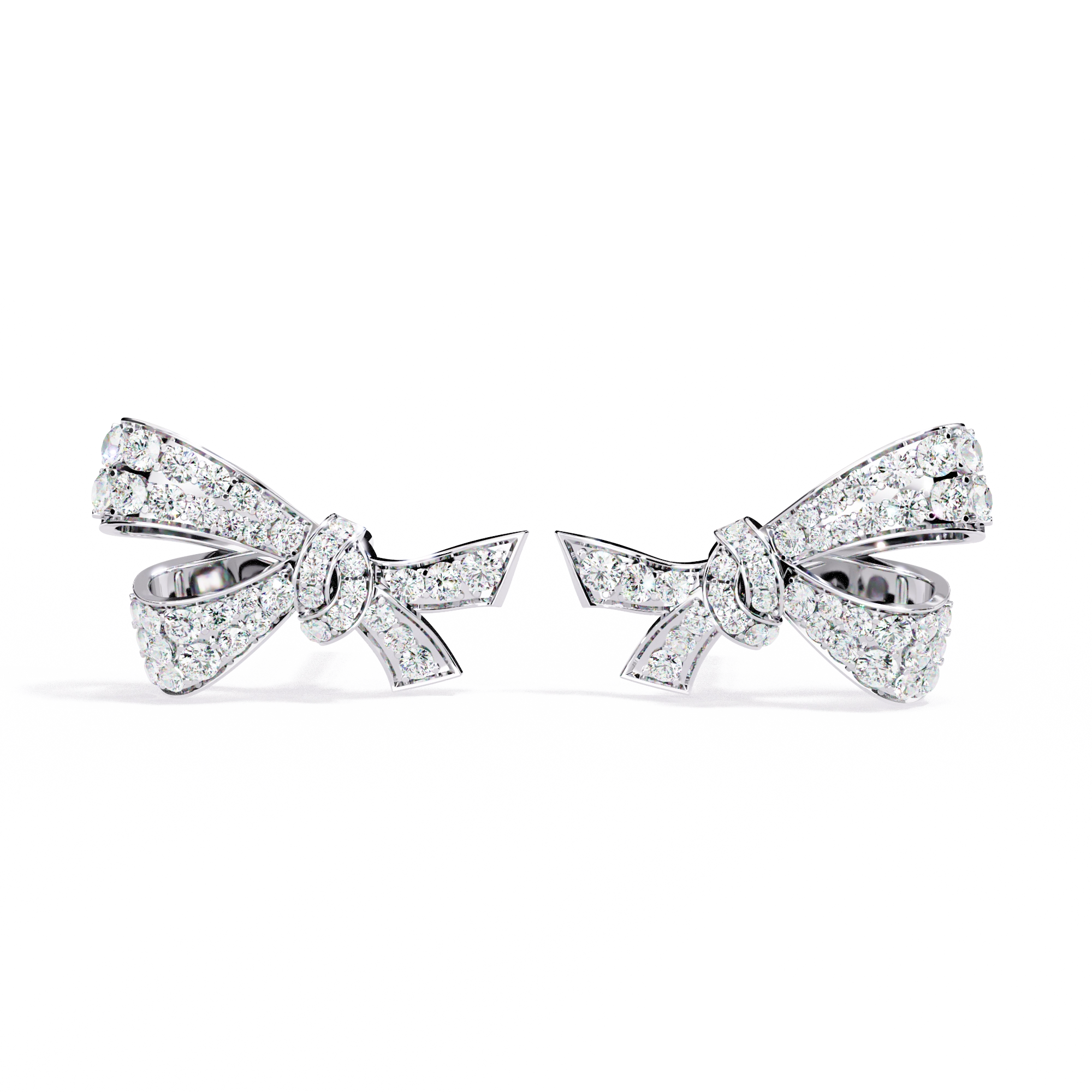 Diamond Bow Stud Earrings