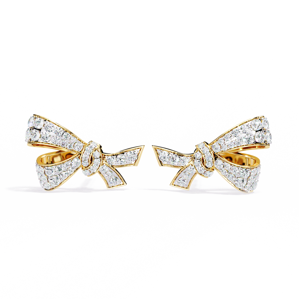 Diamond Bow Stud Earrings