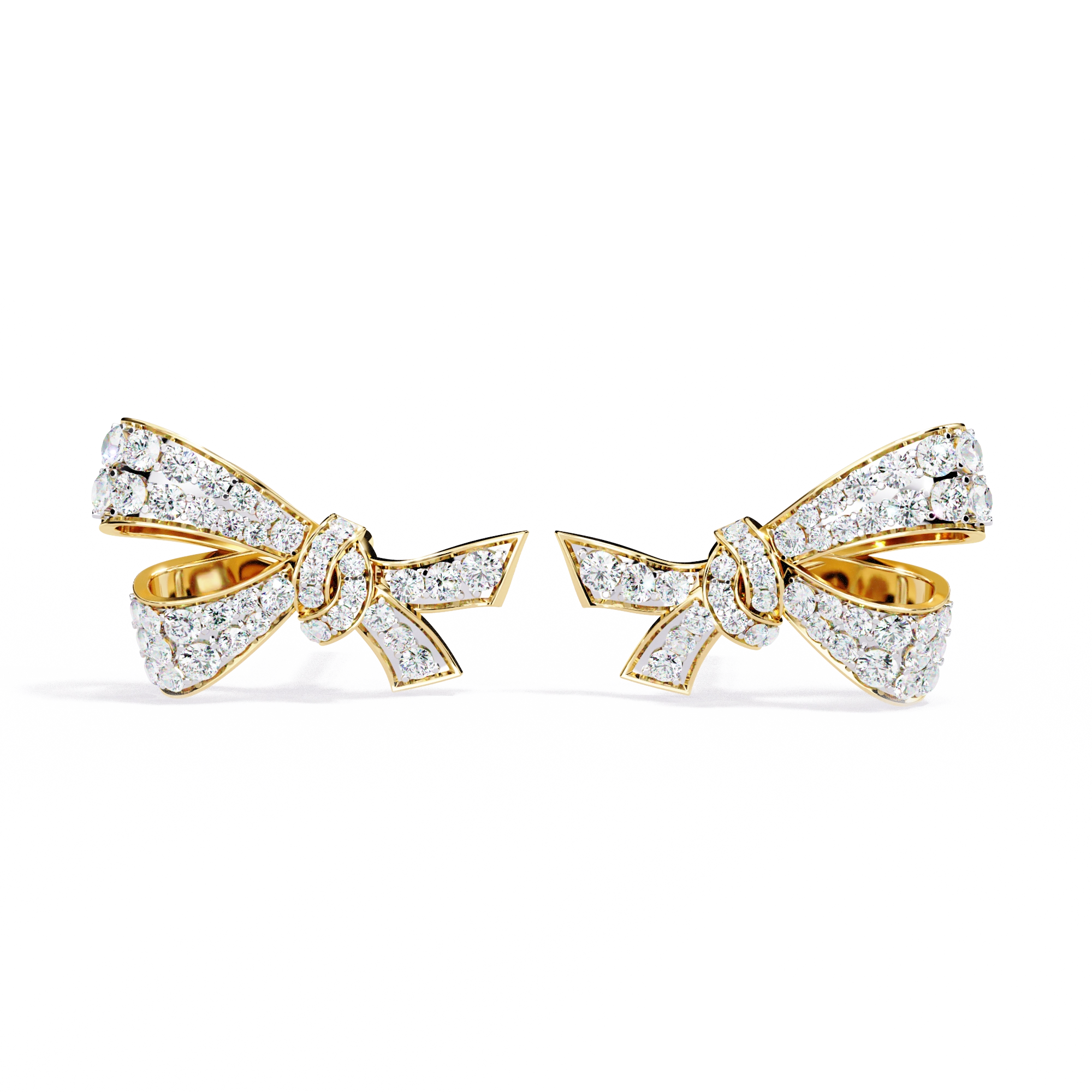 Diamond Bow Stud Earrings