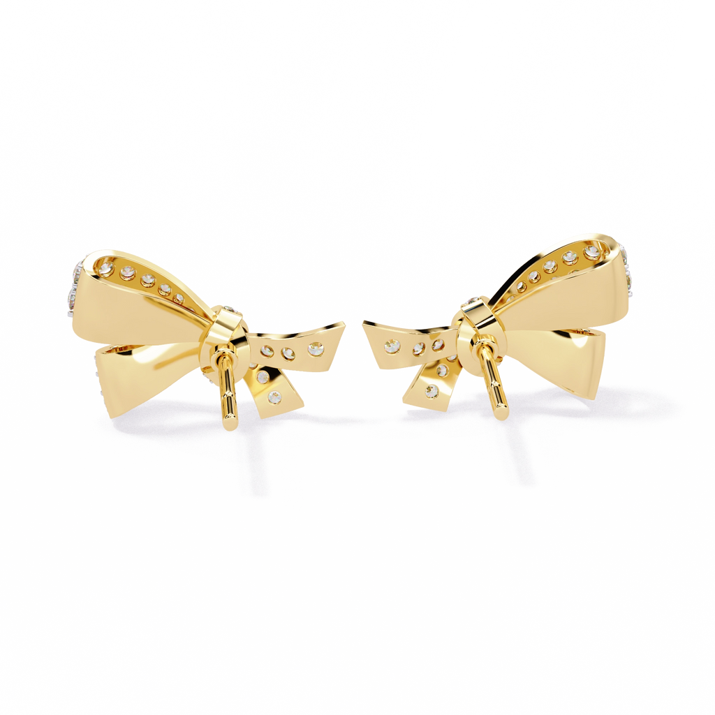 Diamond Bow Stud Earrings