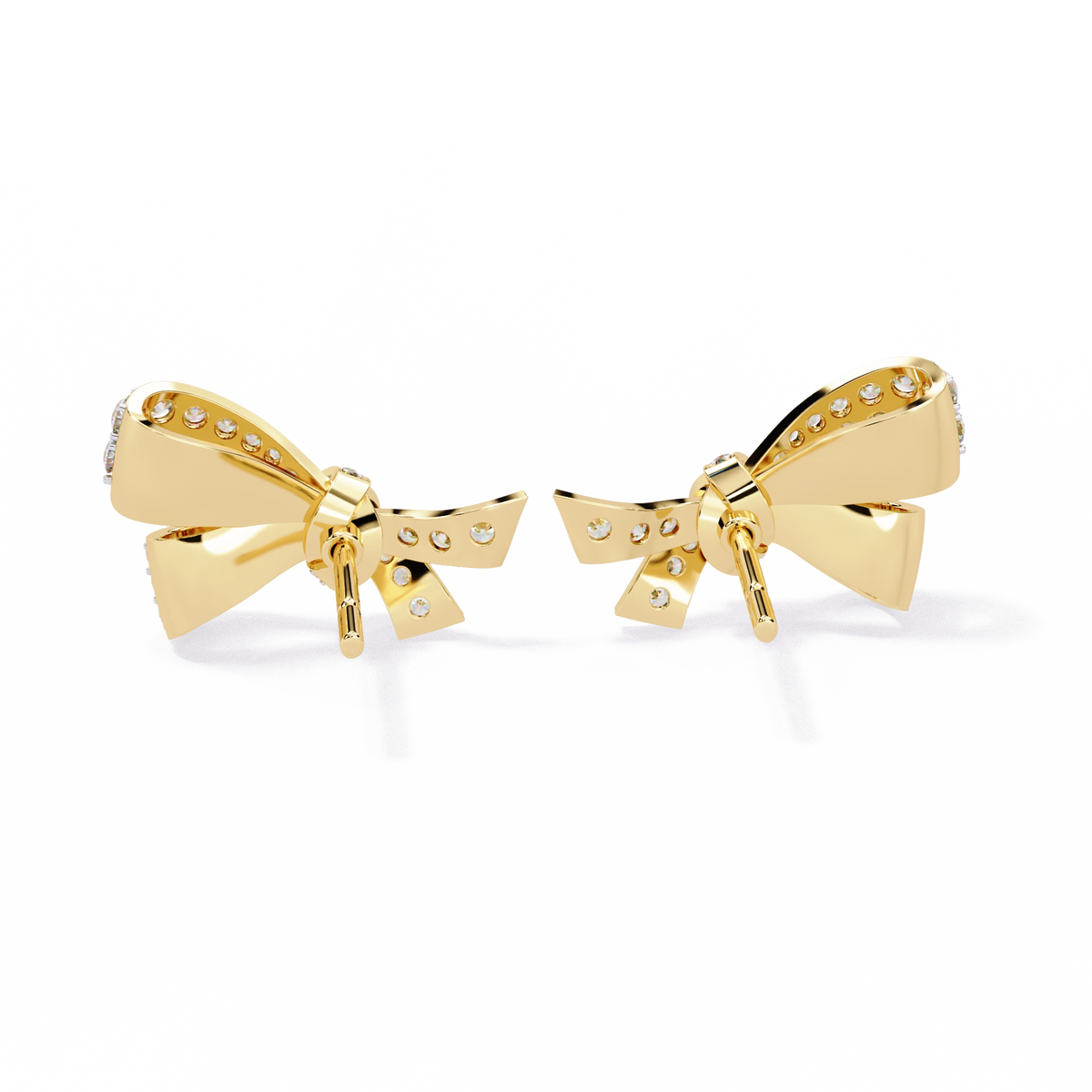 Diamond Bow Stud Earrings