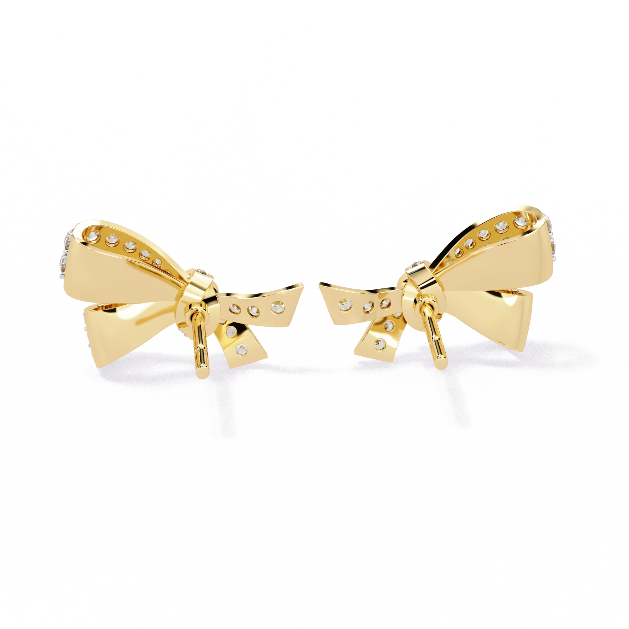 Diamond Bow Stud Earrings