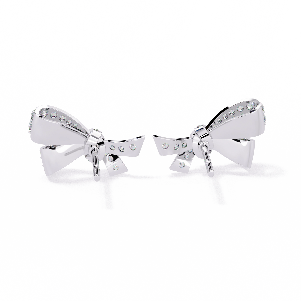 Diamond Bow Stud Earrings
