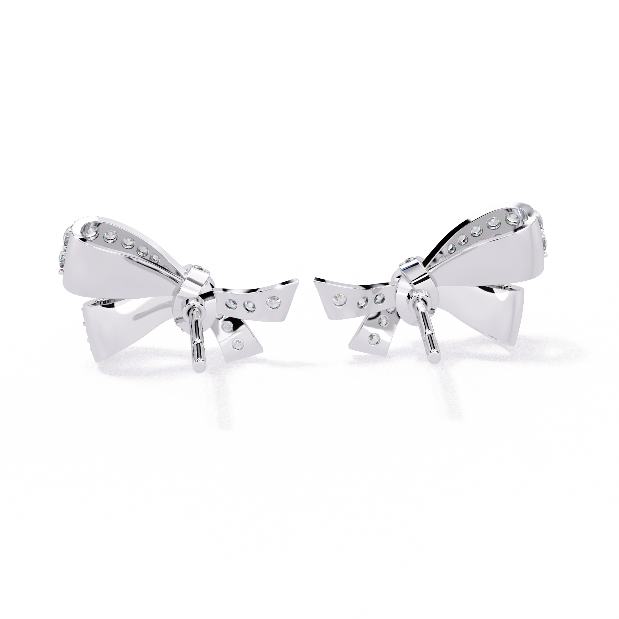 Diamond Bow Stud Earrings