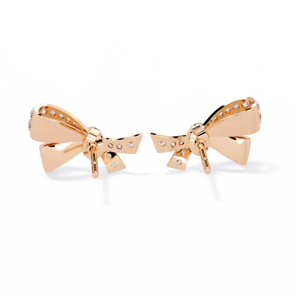 Diamond Bow Stud Earrings