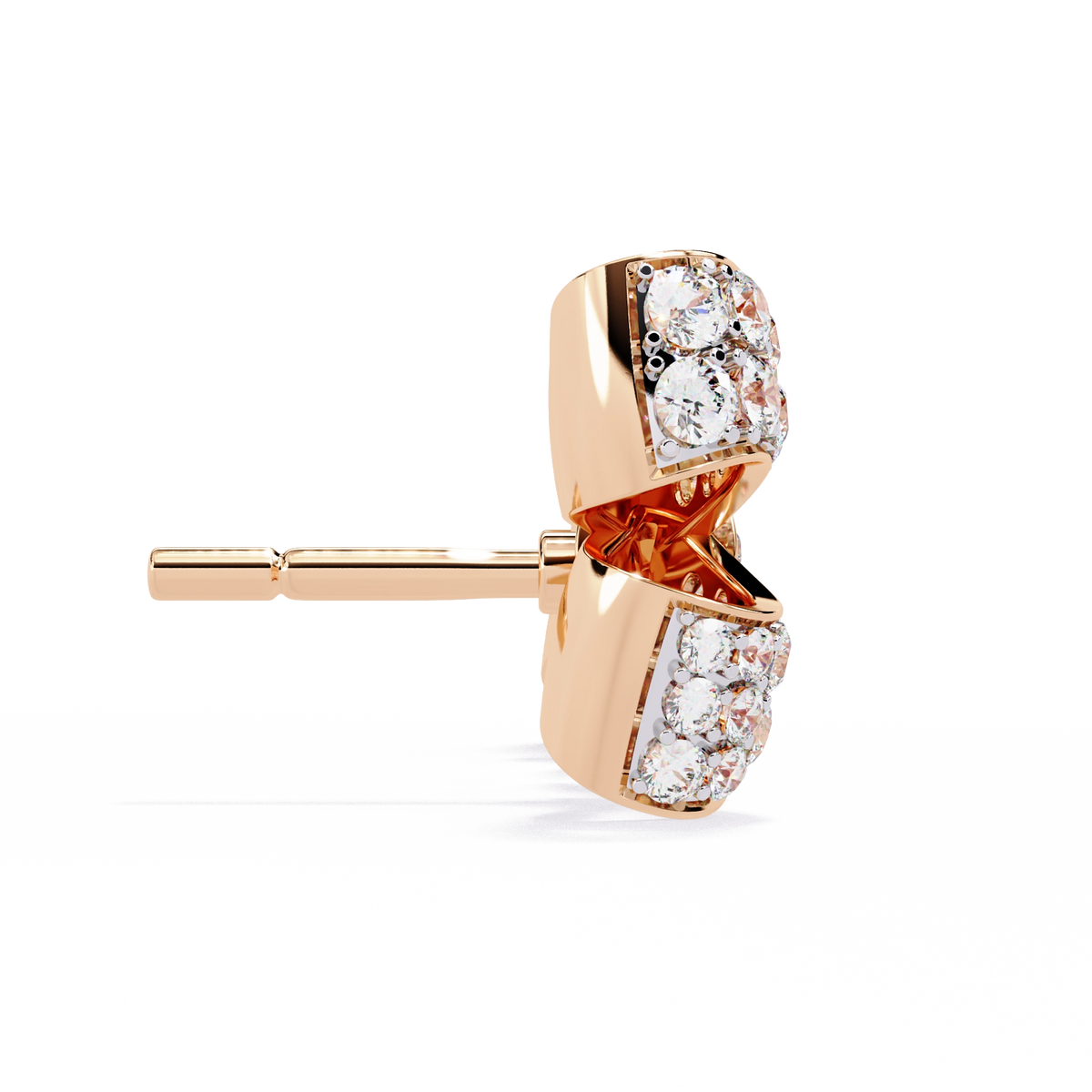 Diamond Bow Stud Earrings