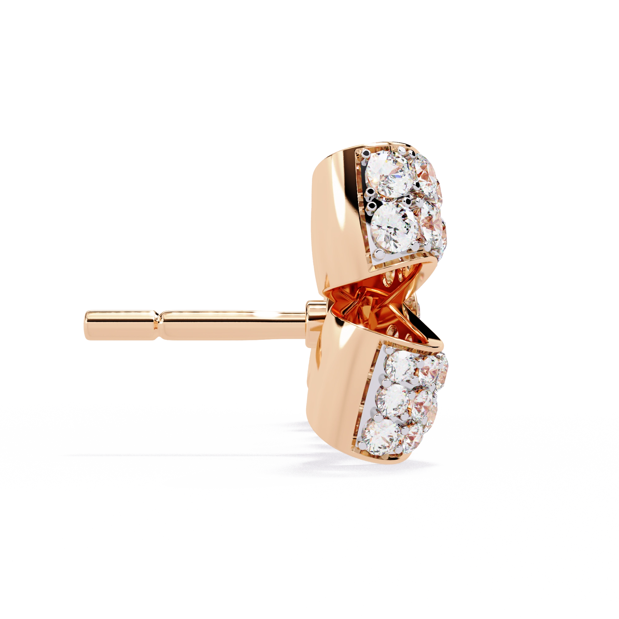 Diamond Bow Stud Earrings