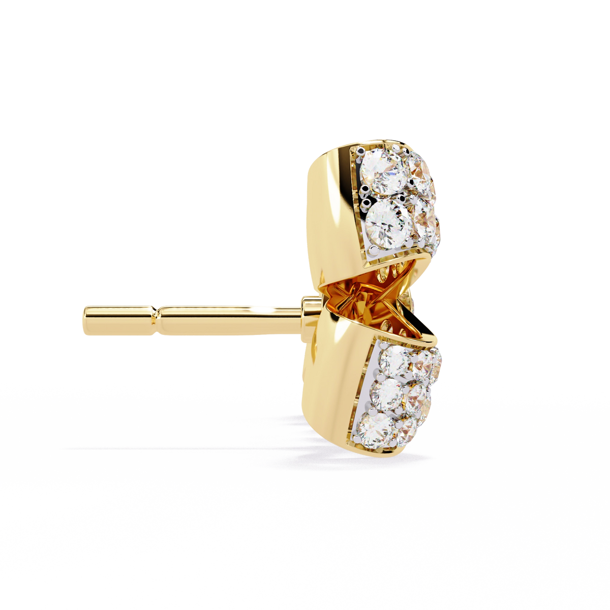 Diamond Bow Stud Earrings