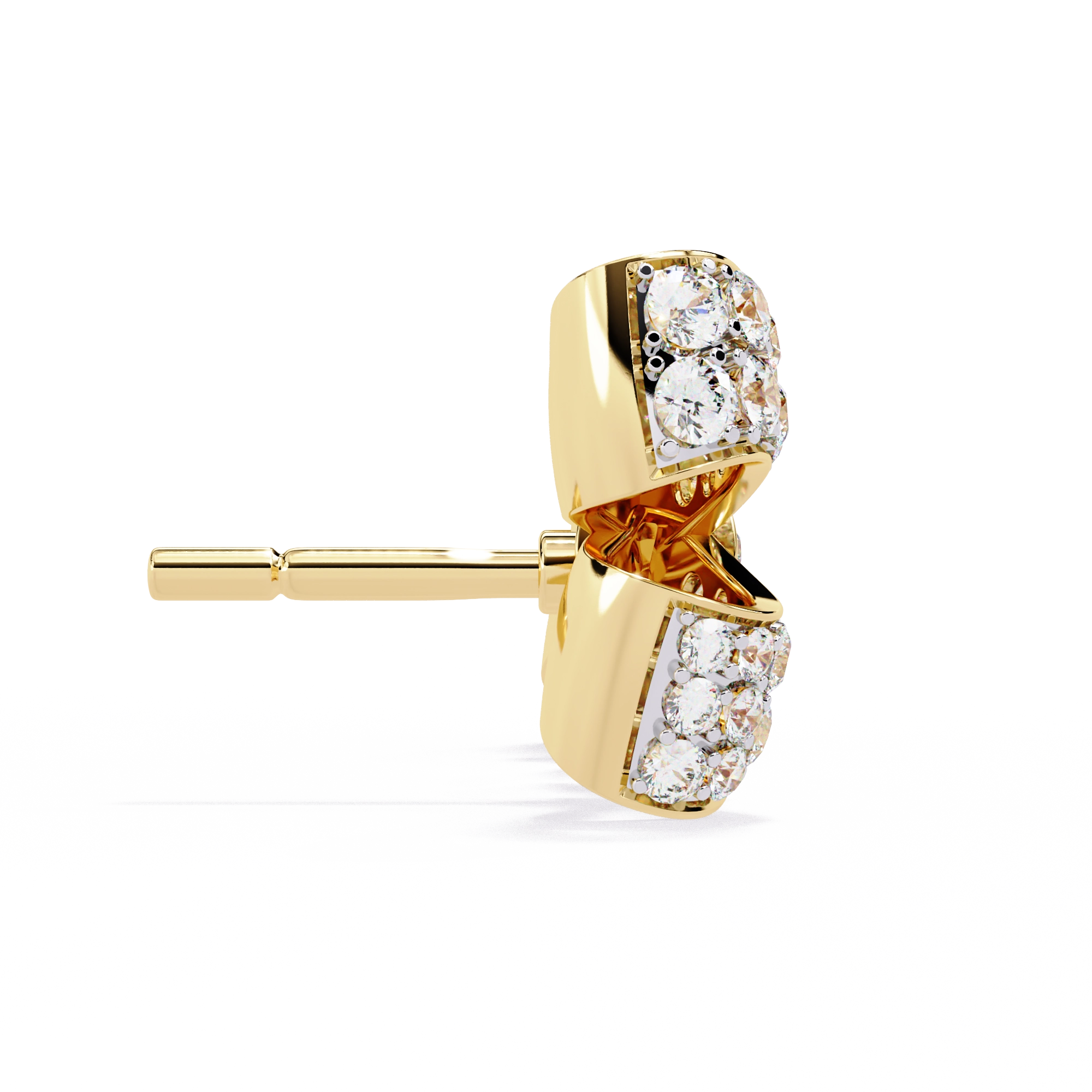 Diamond Bow Stud Earrings