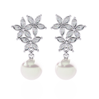 Pearl Floral Drop Earrings