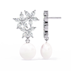 Pearl Floral Drop Earrings