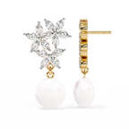 Pearl Floral Drop Earrings