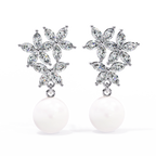 Pearl Floral Drop Earrings