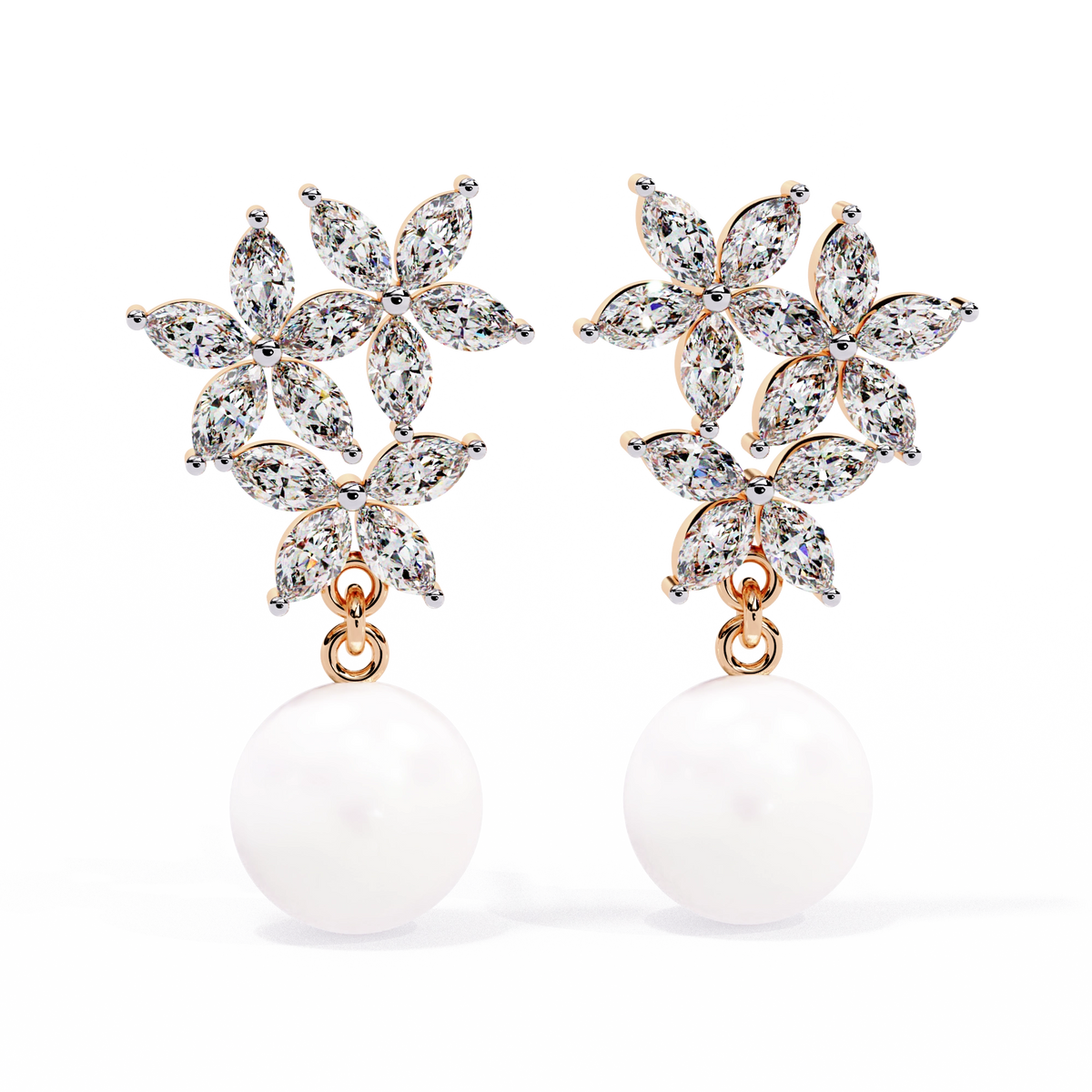 Pearl Floral Drop Earrings