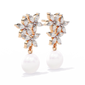 Pearl Floral Drop Earrings