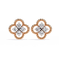 Floral Diamond Stud Earrings