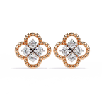 Floral Diamond Stud Earrings