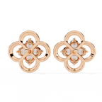 Floral Diamond Stud Earrings