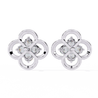 Floral Diamond Stud Earrings