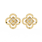 Floral Diamond Stud Earrings