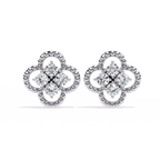 Floral Diamond Stud Earrings