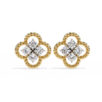 Floral Diamond Stud Earrings