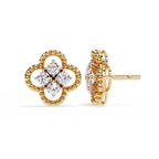 Floral Diamond Stud Earrings
