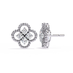 Floral Diamond Stud Earrings