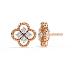 Floral Diamond Stud Earrings