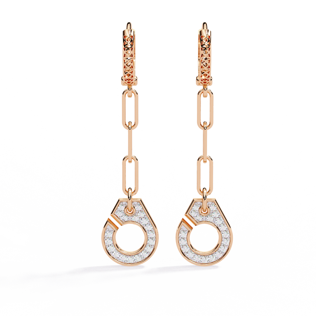 Chain Drop Diamond Earrings