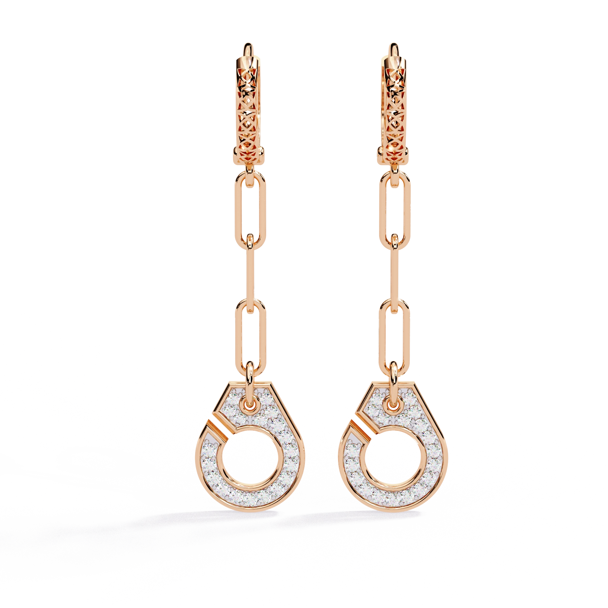 Chain Drop Diamond Earrings