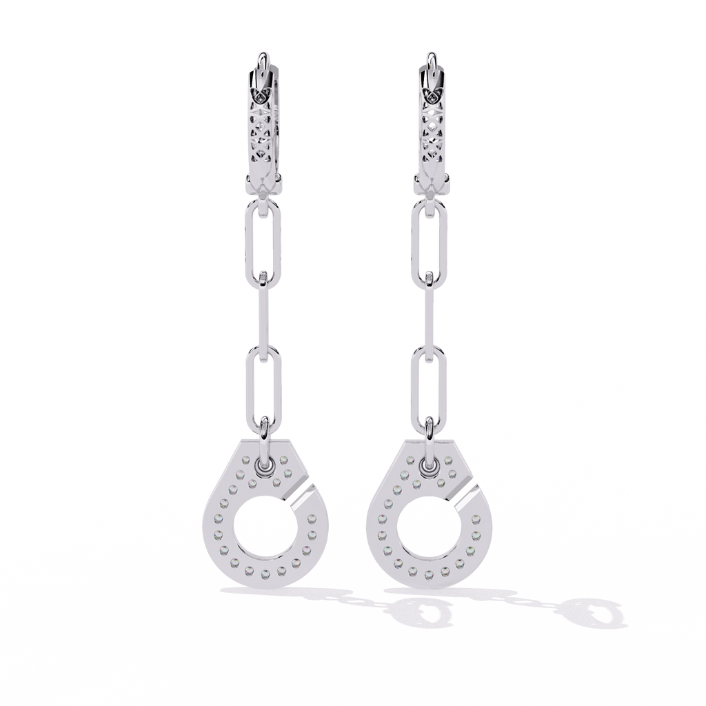 Chain Drop Diamond Earrings